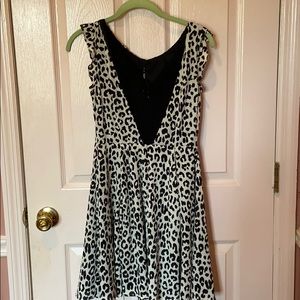 EXPRESS black and white leopard dress with lace
